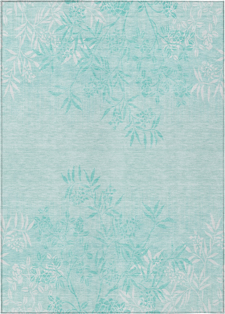 Piper Looms Chantille Floral ACN673 Teal Area Rug