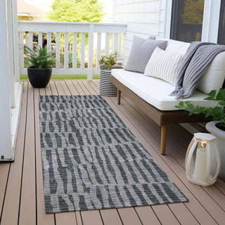 Piper Looms Chantille Striped ACN674 Charcoal Area Rug