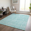 Piper Looms Chantille Striped ACN674 Teal Area Rug Lifestyle Image Feature