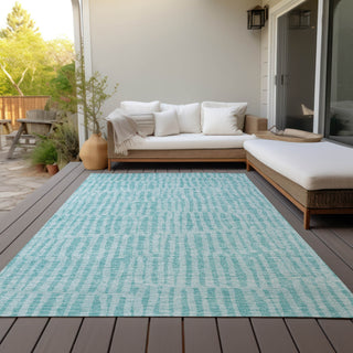 Piper Looms Chantille Striped ACN674 Teal Area Rug