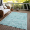 Piper Looms Chantille Striped ACN674 Teal Area Rug