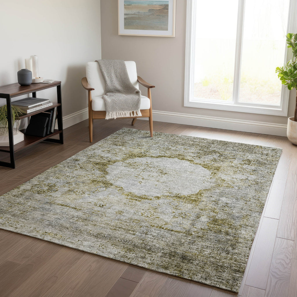 Piper Looms Chantille Oriental ACN675 Taupe Area Rug Lifestyle Image Feature