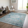 Piper Looms Chantille Oriental ACN675 Teal Area Rug Lifestyle Image Feature