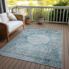 Piper Looms Chantille Oriental ACN675 Teal Area Rug