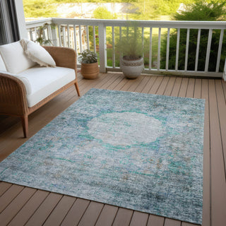 Piper Looms Chantille Oriental ACN675 Teal Area Rug