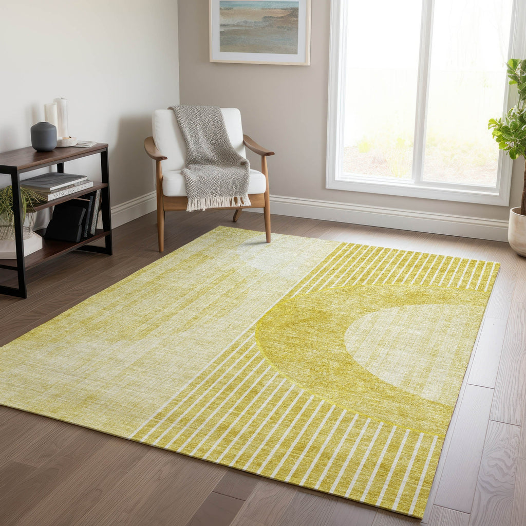 Piper Looms Chantille Modern ACN676 Wheat Area Rug Lifestyle Image Feature