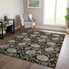 Piper Looms Chantille Floral ACN677 Black Area Rug Lifestyle Image Feature