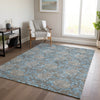 Piper Looms Chantille Floral ACN677 Blue Area Rug Lifestyle Image Feature
