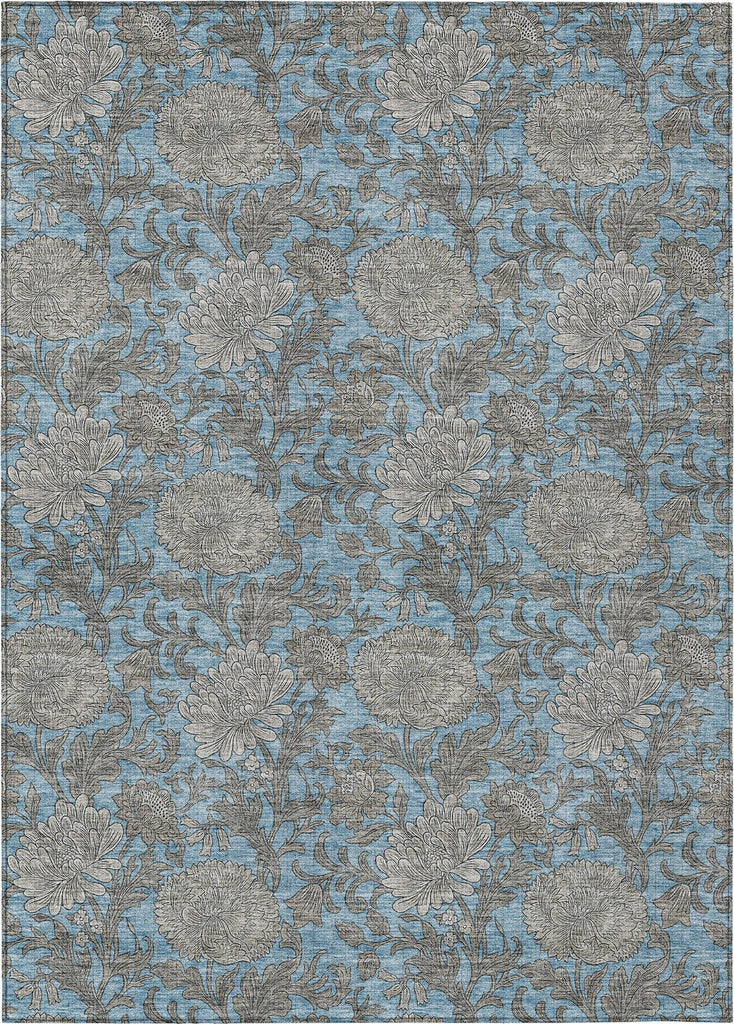 Piper Looms Chantille Floral ACN677 Blue Area Rug