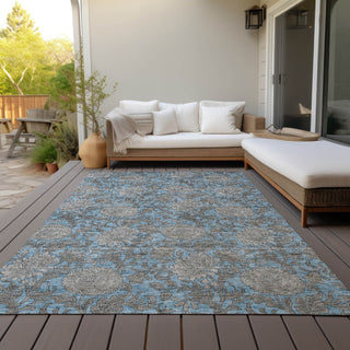 Piper Looms Chantille Floral ACN677 Blue Area Rug