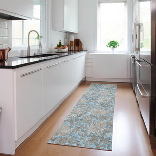 Piper Looms Chantille Floral ACN677 Blue Area Rug