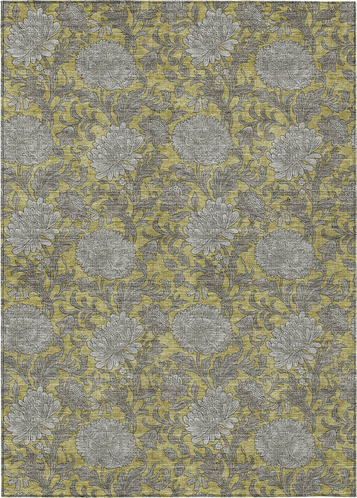 Piper Looms Chantille Floral ACN677 Gold Area Rug