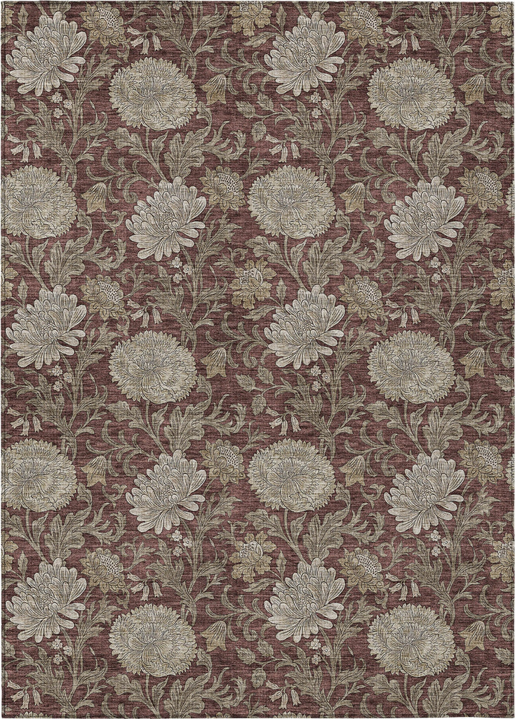 Piper Looms Chantille Floral ACN677 Merlot Area Rug