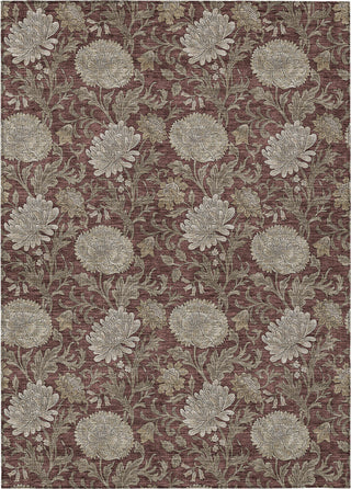 Piper Looms Chantille Floral ACN677 Merlot Area Rug