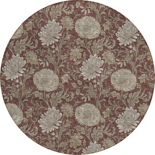 Piper Looms Chantille Floral ACN677 Merlot Area Rug