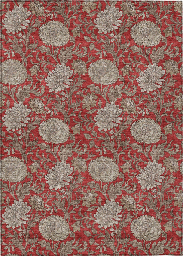 Piper Looms Chantille Floral ACN677 Red Area Rug