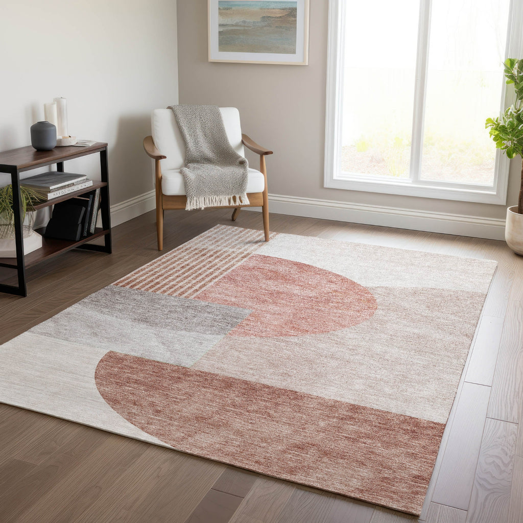 Piper Looms Chantille Modern ACN678 Copper Area Rug Lifestyle Image Feature