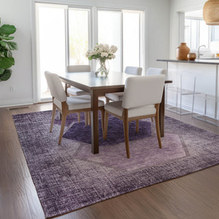 Piper Looms Chantille Geometric ACN679 Eggplant Area Rug