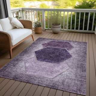 Piper Looms Chantille Geometric ACN679 Eggplant Area Rug