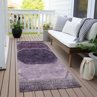 Piper Looms Chantille Geometric ACN679 Eggplant Area Rug