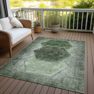 Piper Looms Chantille Geometric ACN679 Olive Area Rug