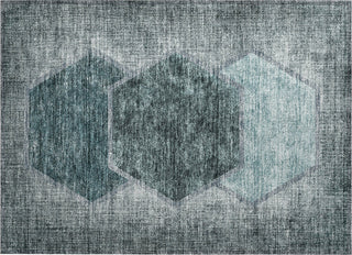 Piper Looms Chantille Geometric ACN679 Teal Area Rug