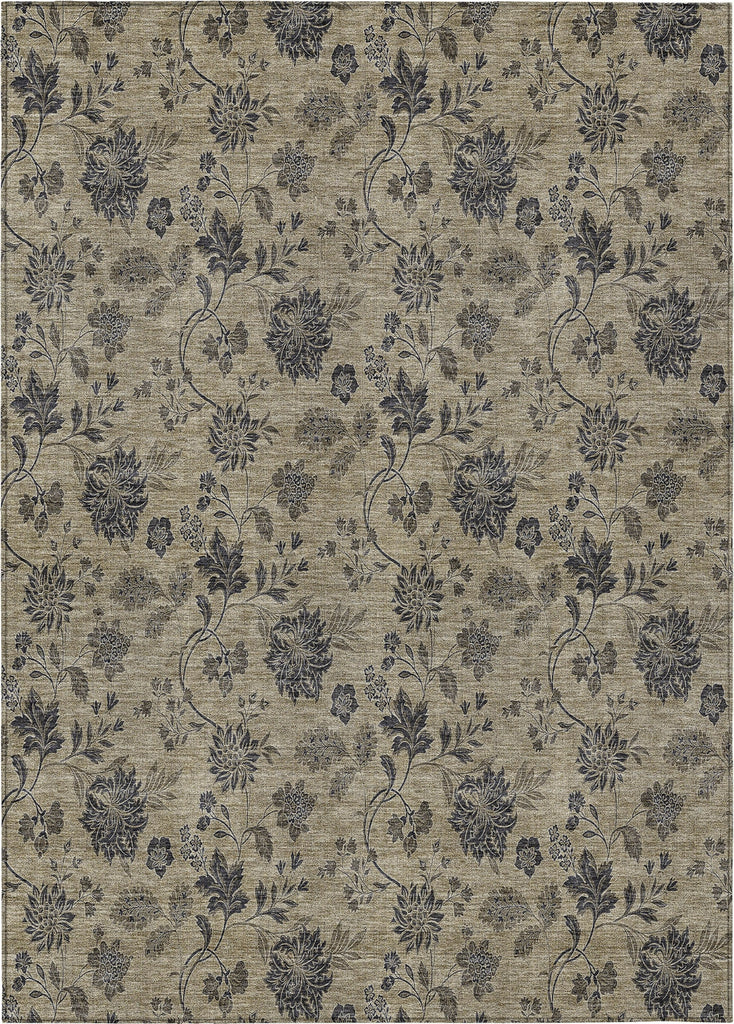 Piper Looms Chantille Floral ACN680 Brown Area Rug