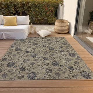 Piper Looms Chantille Floral ACN680 Brown Area Rug