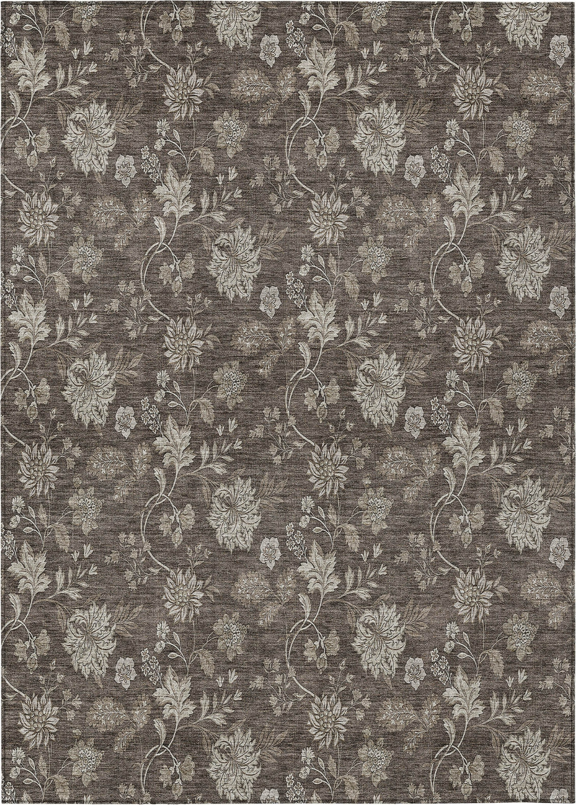 Piper Looms Chantille Floral ACN680 Chocolate Area Rug