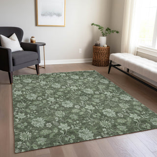 Piper Looms Chantille Floral ACN680 Olive Area Rug