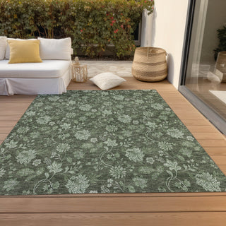 Piper Looms Chantille Floral ACN680 Olive Area Rug