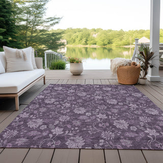 Piper Looms Chantille Floral ACN680 Plum Area Rug