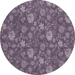 Piper Looms Chantille Floral ACN680 Plum Area Rug