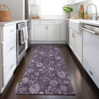 Piper Looms Chantille Floral ACN680 Plum Area Rug