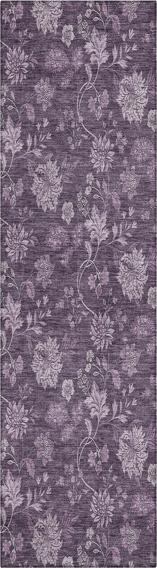 Piper Looms Chantille Floral ACN680 Plum Area Rug