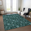 Piper Looms Chantille Floral ACN680 Teal Area Rug Lifestyle Image Feature
