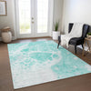 Piper Looms Chantille Modern ACN682 Aqua Area Rug Lifestyle Image Feature