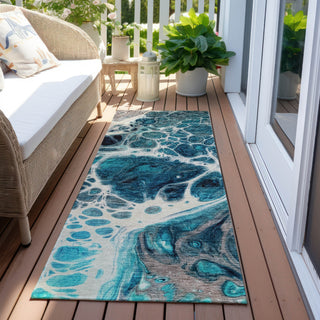 Piper Looms Chantille Modern ACN682 Teal Area Rug