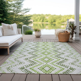 Piper Looms Chantille Geometric ACN684 Aloe Area Rug