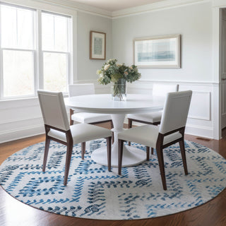 Piper Looms Chantille Geometric ACN684 Blue Area Rug