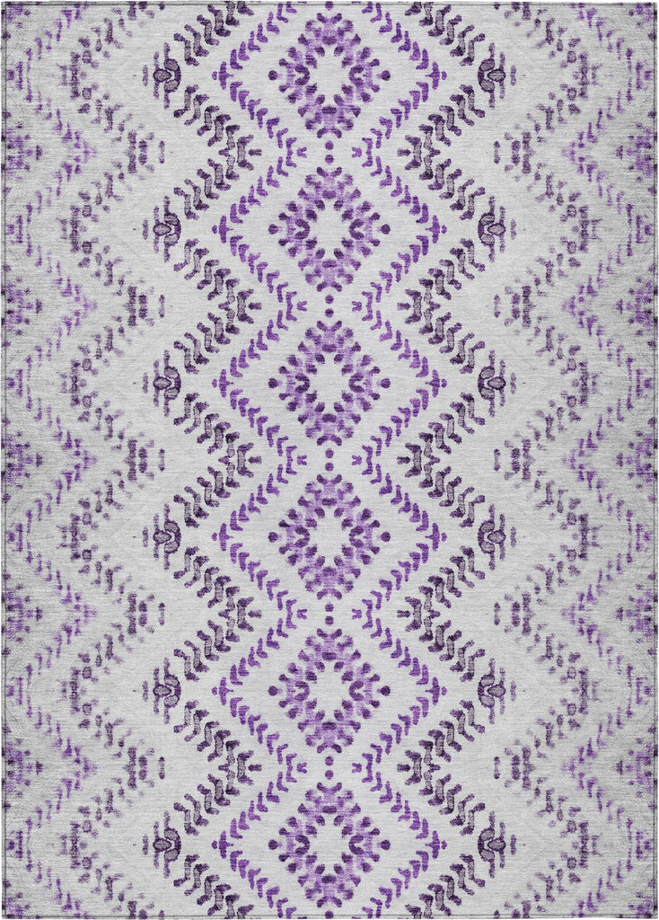 Piper Looms Chantille Geometric ACN684 Purple Area Rug