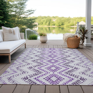 Piper Looms Chantille Geometric ACN684 Purple Area Rug