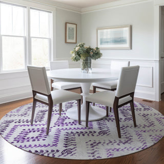 Piper Looms Chantille Geometric ACN684 Purple Area Rug