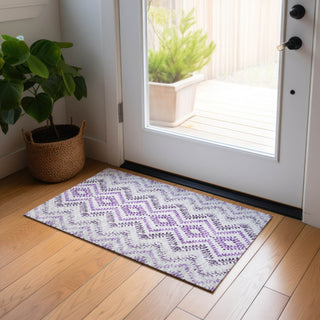 Piper Looms Chantille Geometric ACN684 Purple Area Rug