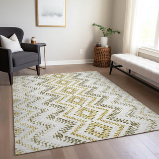 Piper Looms Chantille Geometric ACN684 Taupe Area Rug