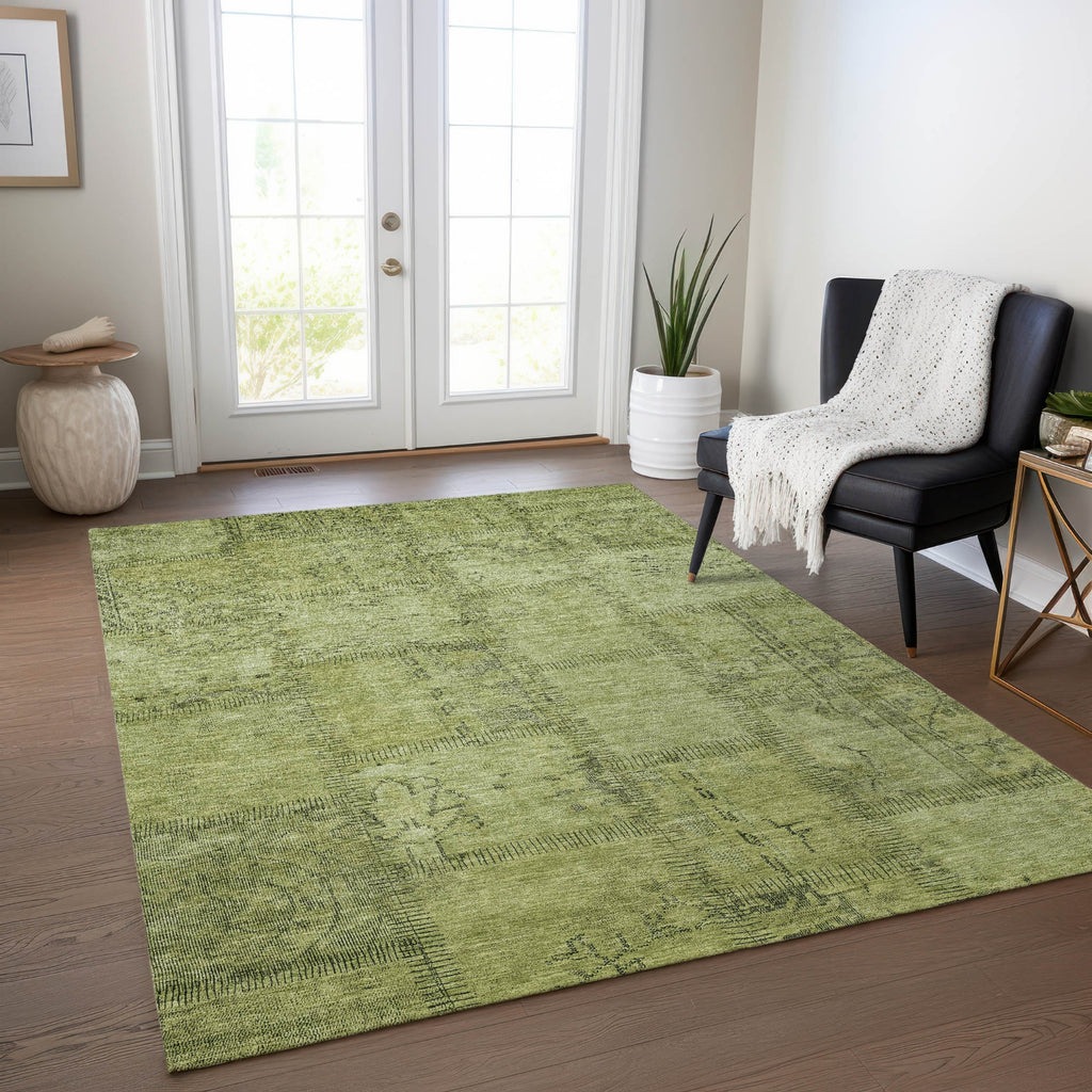 Piper Looms Chantille Patchwork ACN685 Fern Area Rug Lifestyle Image Feature