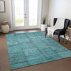 Piper Looms Chantille Patchwork ACN685 Teal Area Rug Lifestyle Image Feature