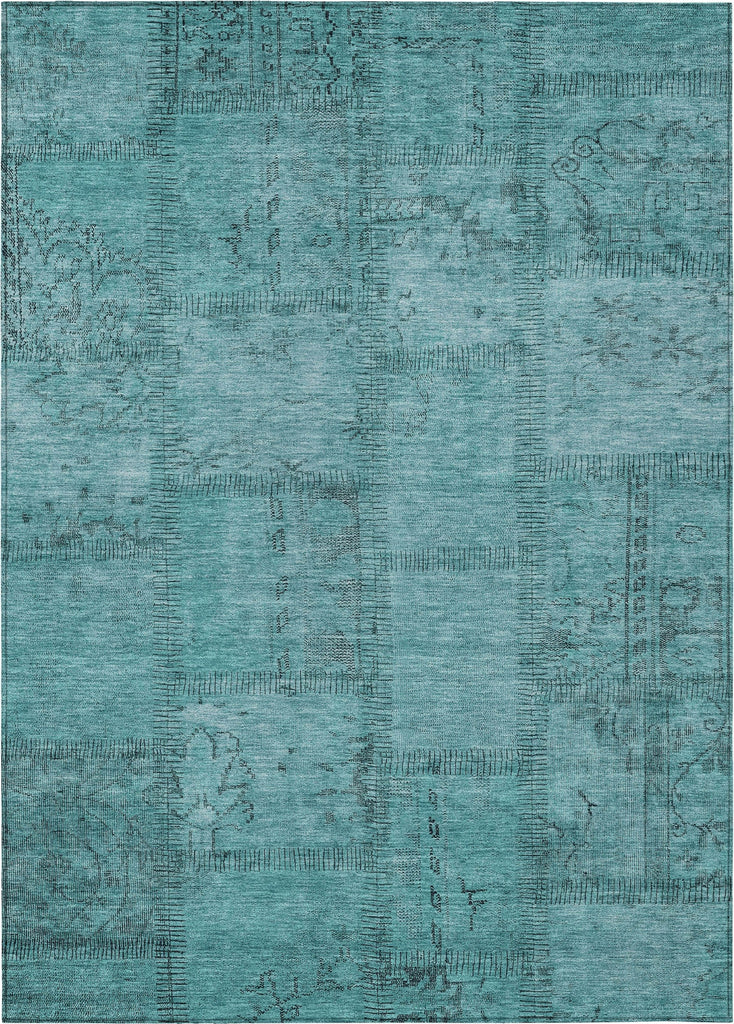 Piper Looms Chantille Patchwork ACN685 Teal Area Rug