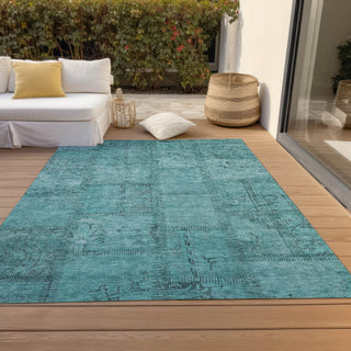 Piper Looms Chantille Patchwork ACN685 Teal Area Rug