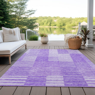 Piper Looms Chantille Striped ACN686 Lavender Area Rug